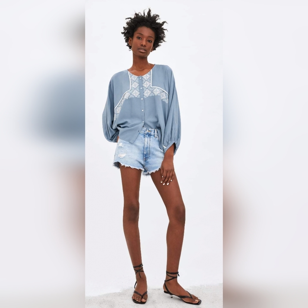 Zara Embrodiery Long Sleeve Tunic